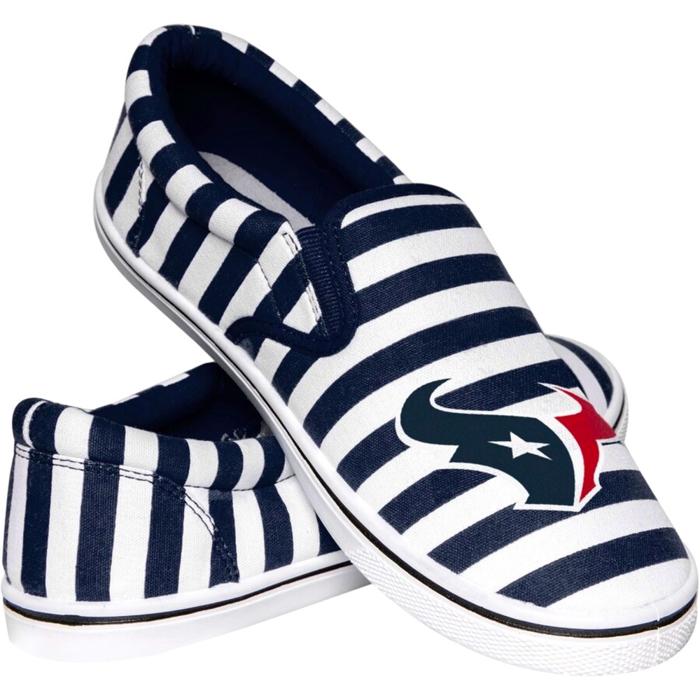 NIB Houston Texans striped canvas slip ons in Sz 8